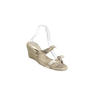 Alexandre Birman Womens Metallic Double Bow Espadrille Wedges Gold Size 8.5